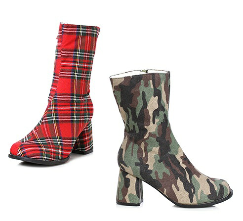 Ellie Shoes 300-TRINA Short GOGO Boot レディース 迷彩柄/タータンチェック ゴーゴーハーフブーツ ハロウィンコスプレ｜HOT GIRL 12,190円