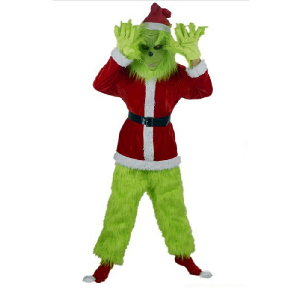 ハロウィ―ン緑の生まれのお化けコスプレサ―ンタークロ―ス毛ズボンセットクリスマスパ―お茶の祝成年者を演じる