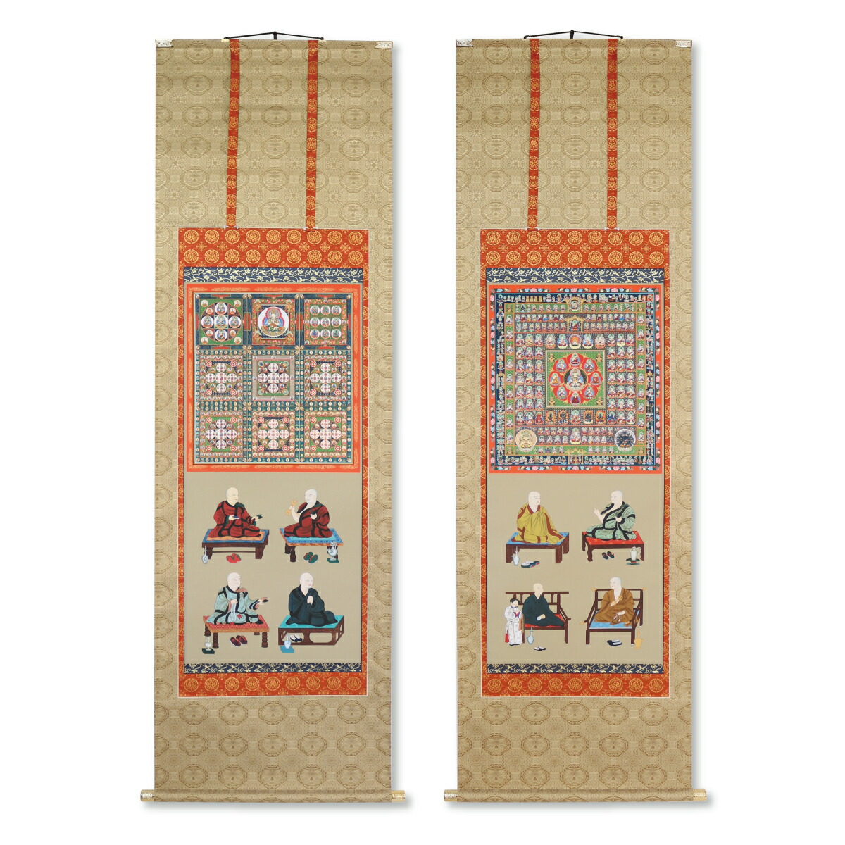 四国八十八ヶ所本尊曼荼羅掛軸　Y048 四国八十八ヶ所本尊曼荼羅掛軸 Y048