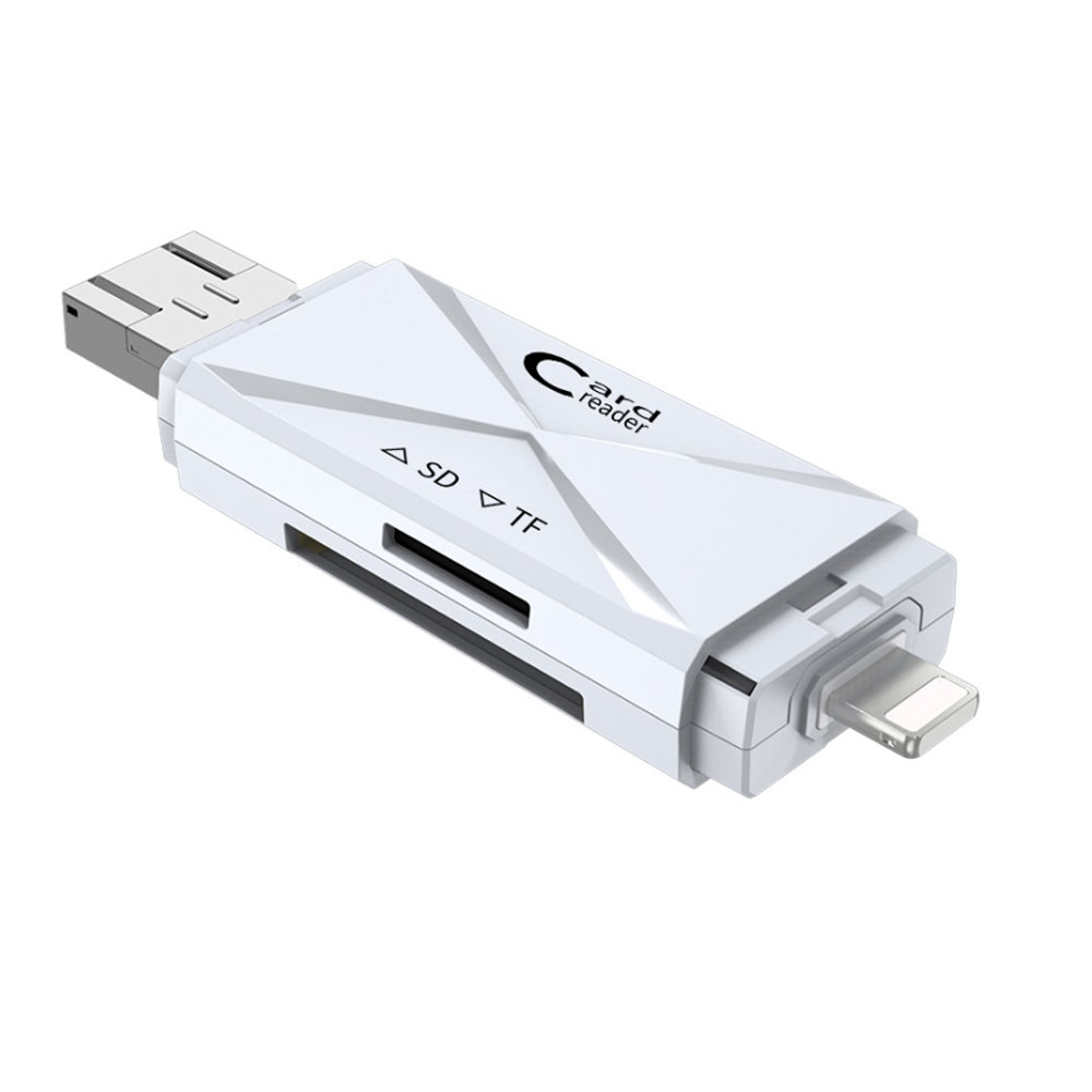 楽天市場 Iphone Ipad対応カードリーダー App不要 Windows Mac Pcなどにも Sd Tfカード Usb Microusb Lt対応 4in1マルチカードリーダー Ads111 ファンライフ楽天市場店