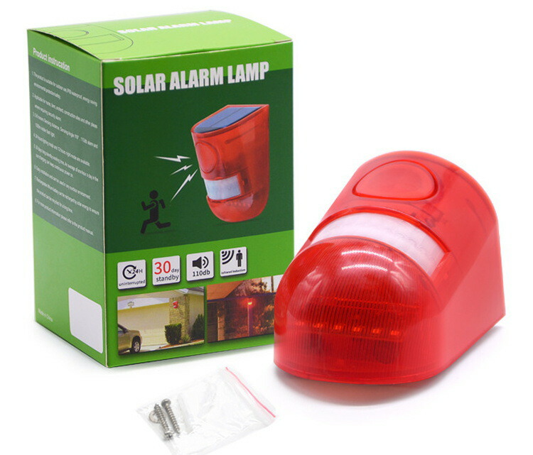 楽天市場 ソーラー充電式防犯アラーム 警告灯 赤色灯 赤いライト点滅警報 防水仕様 農場動物被害に 野外 倉庫 車庫の防犯に Salm91 ほっとプライス 楽天市場店