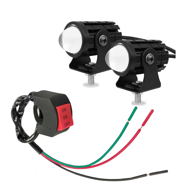 楽天市場】【2個セット】バイクフォグランプ スイッチ付き 12W 補助灯