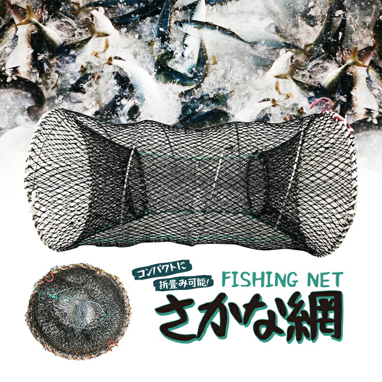 楽天市場】折り畳み式 魚網 釣り網 漁具 漁猟 高耐久 ワイヤー