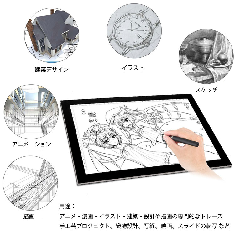 楽天市場 Usb給電 高輝度ledトレース台 超薄型5mm 目盛り製図板 目に優しい マンガ イラスト 絵写し 測量 病院などに 目盛り付きledトレース台 Tsusba4new ほっとプライス 楽天市場店