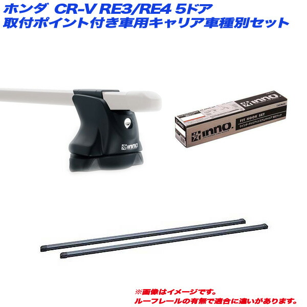【最終日7/25限定!最大でP30.5倍以上】CR-V RE3/RE4 H18.10~H23.11 5ドア 取付ポイント付車用 キャリア車種別セット INXP + INB117BK + TR121 INNO/イノー ※一部除外品あり|カー用品のホットロードタイヤ