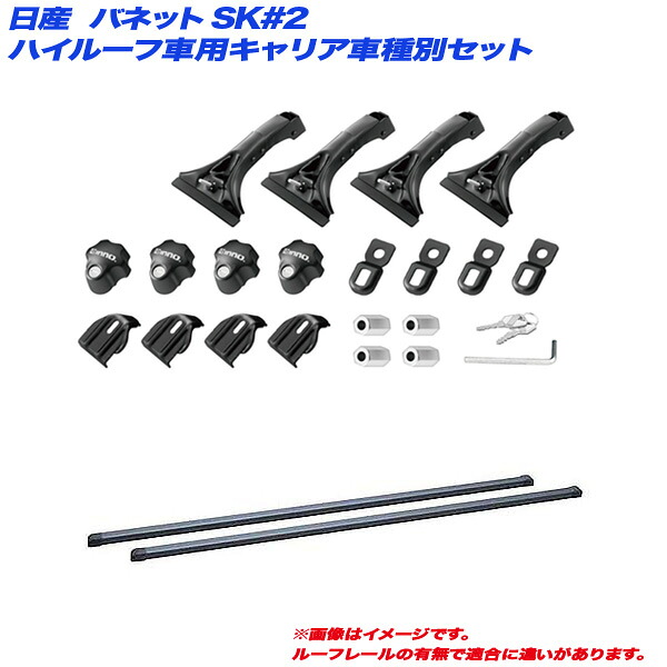 【最終日7/25限定！最大でP30.5倍以上】バネット SK#2 H11.6～H29.7 ハイルーフ車用 キャリア車種別セット INMDK + INB137BK INNO/イノー ※一部除外品あり｜カー用品のホットロードタイヤ