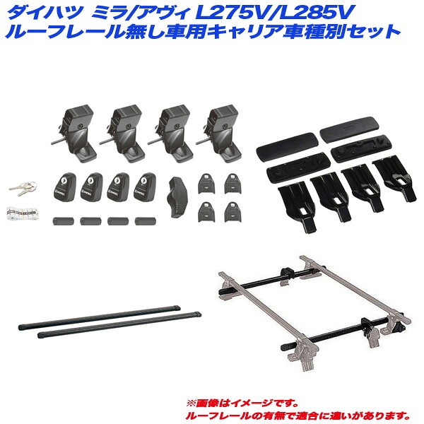 【ランキング受賞】 ミラ/アヴィ L275V/L285V H19.12～H30.3 3ドア ルーフレール無し車用 キャリア車種別セット INSUT + INB117BK + INJK + K357 INNO/イノー
