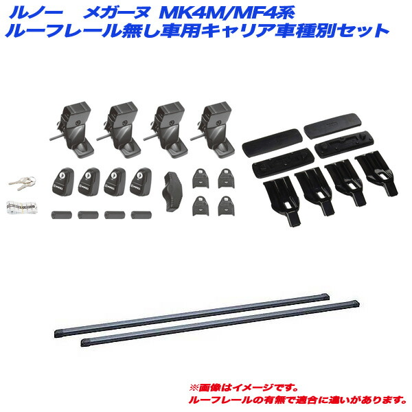 ルノー メガーヌ MK4M/MF4系 H16.1～H23.5 5ドア ルーフレール無し車用 キャリア車種別セット INSUT + INB117BK + K183 INNO/イノー