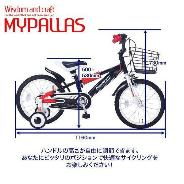 練習用に 子供用自転車16インチ 補助輪付 キッズバイク ブラック キッズバイク Mypallas マイパラス 送料無料 乗りやすいbmxタイプ ハンドル 補助輪付 沖縄 離島配達不可 ブラック 代引き不可 Md 10 池商 カー用品のホットロード長久手店