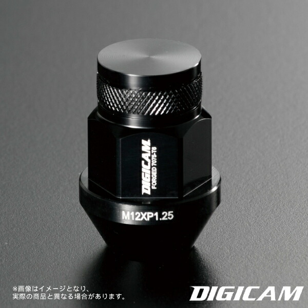 19HEX 袋タイプ 35mm M12 P1.5 ブラック DIGICAMロゴ入り アルミレーシングナット 16本 AN6F3515BK-DC16 デジキャン ケースペック