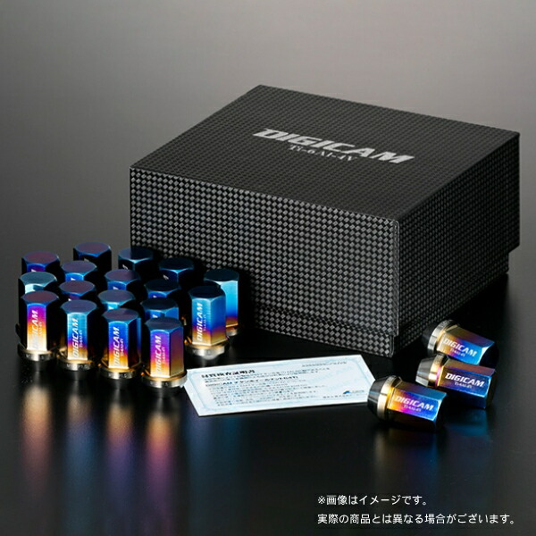 M12×P1.25 6角 17HEX 35mm DIGICAM チタンレーシングナット 袋タイプ 20個 TNF12-DIGICAM デジキャン ケースペック