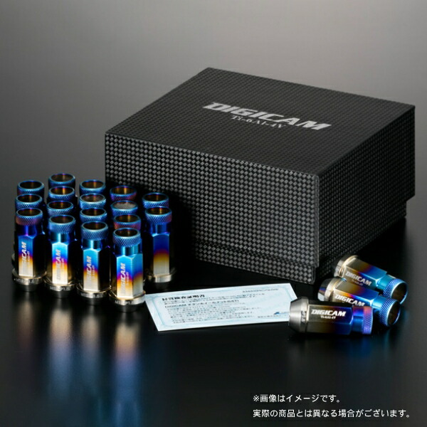M12×P1.25 6角 17HEX 48.5mm DIGICAM チタンレーシングナット 貫通タイプ 20個 TNK12-DIGICAM デジキャン ケースペック