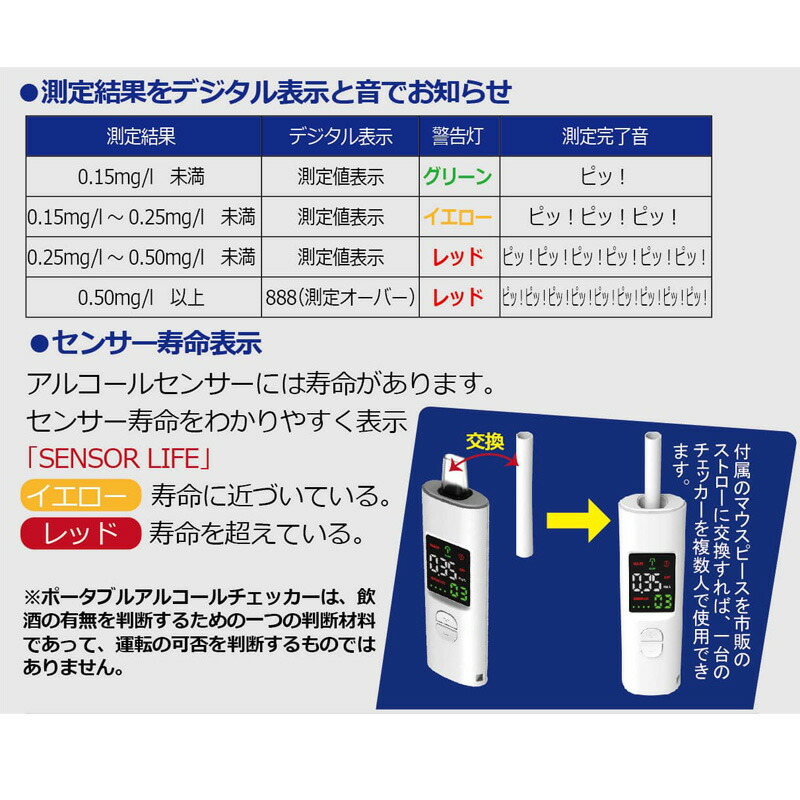 専門店 濃度測定 デジタル表示 複数人可 アルコールチェッカー ポータブル 約20秒測定 検知器 HDL-J8 ヒロ コーポレーション fucoa.cl