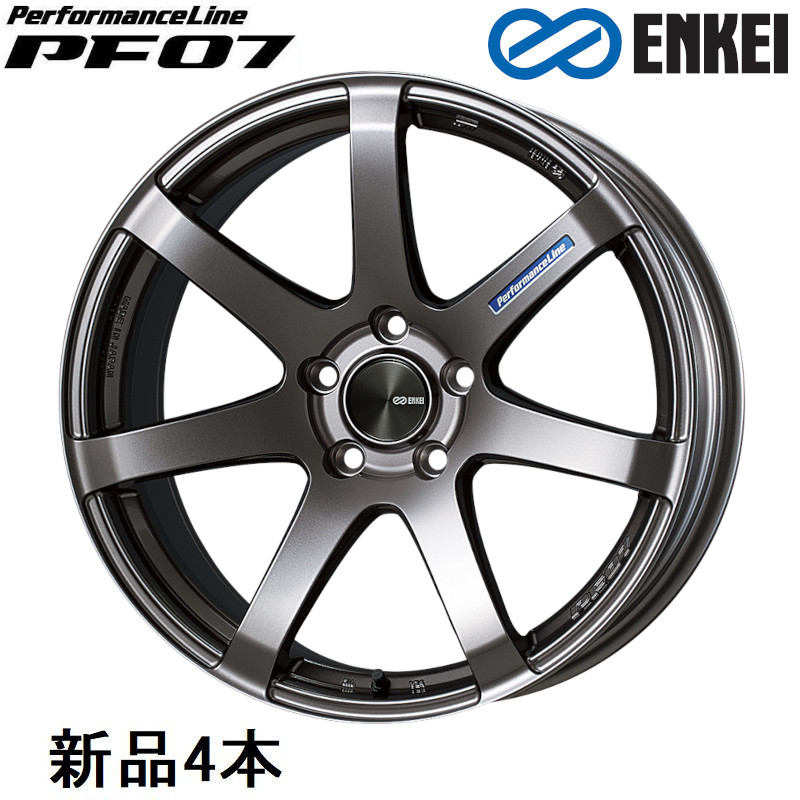 【最大でP29.5倍以上!7/21~7/24まで】18インチ 18x7J +48 PCD114.3 5穴 Dark Silver ホイール 4本 エンケイ パフォーマンスライン PF07 ENKEI ※一部除外品あり|カー用品のホットロードタイヤ
