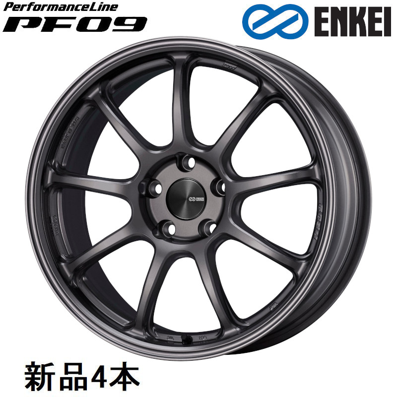 【最大でP29.5倍以上!7/21~7/24まで】18インチ 18x7.5J +48 PCD114.3 5穴 Dark Silver ホイール 4本 エンケイ パフォーマンスライン PF09 ENKEI ※一部除外品あり|カー用品のホットロードタイヤ