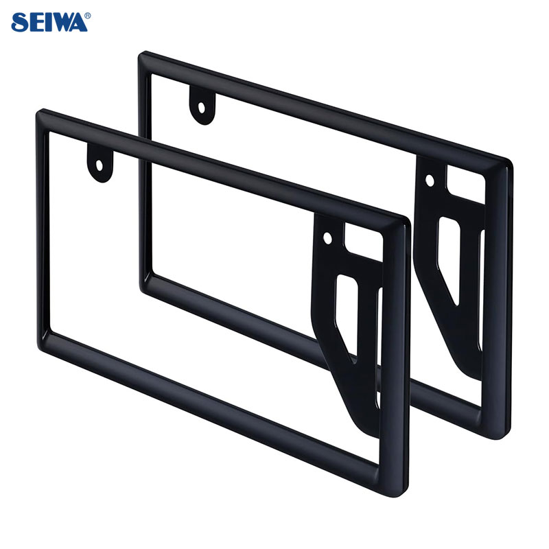 楽天市場】GLOSSY ナンバーフレームセット 2枚入 前後 ブラック 普通