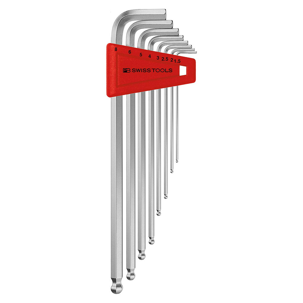 ボール付六角棒レンチセット (ロング) (パック入り) 212LH-8CN PB SWISS TOOLS(ピービースイスツールズ)
