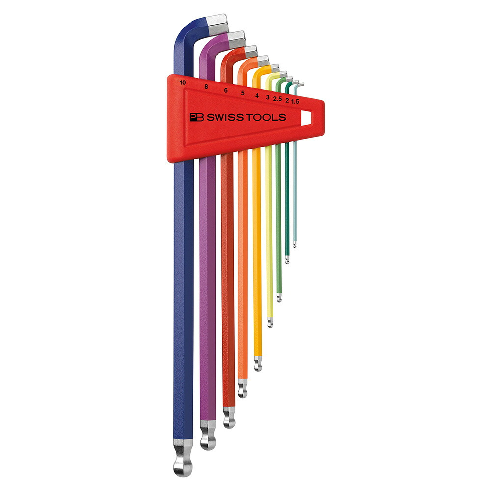 ショートヘッドレインボーレンチセット 2212LH-10RB PB SWISS TOOLS(ピービースイスツールズ)