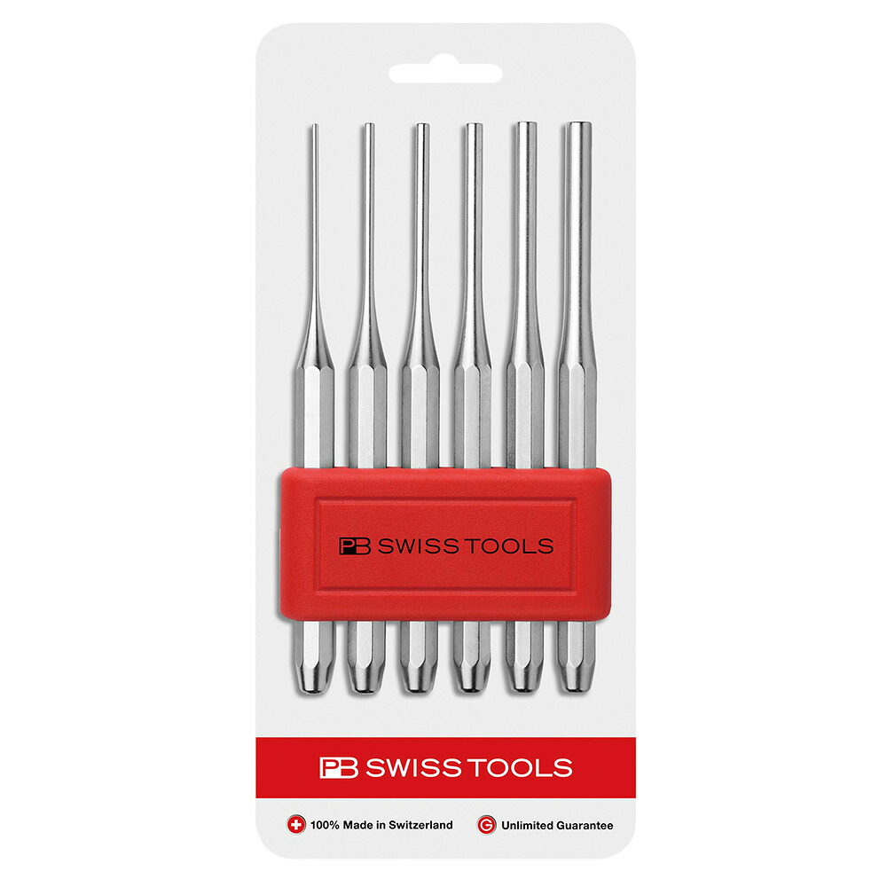 平行ピンポンチセット (ホルダー付) (パック入り) 755BCN PB SWISS TOOLS(ピービースイスツールズ)
