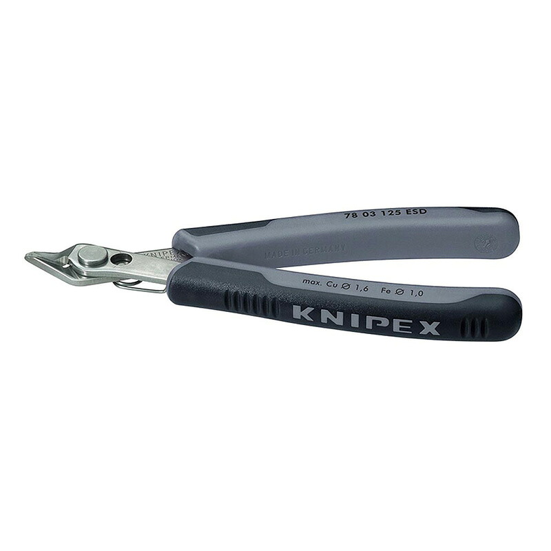 ニッパー 静電気防止ハンドル (台紙付き) 7803-125ESD KNIPEX(クニペックス)