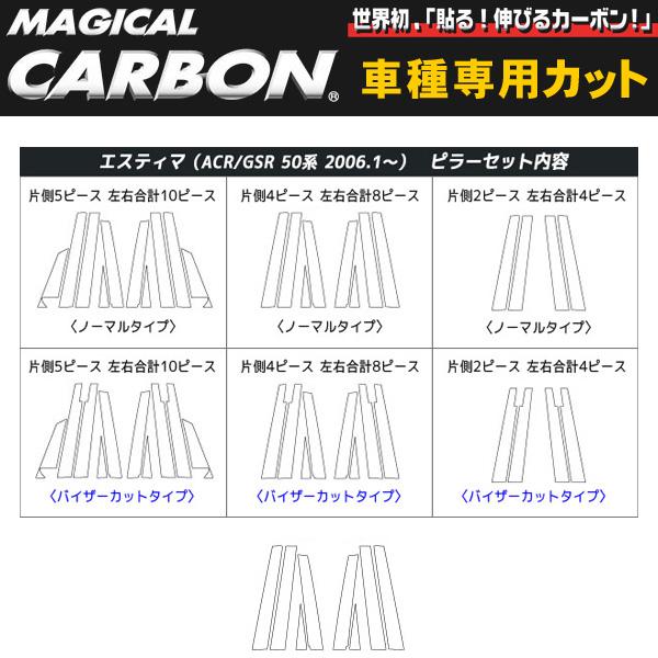 マジカルカーボン ピラーセット エスティマ　ACR/GSR　50系/ハセプロ/HASEPRO：CPT-24-4
