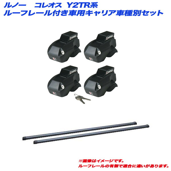 キャリア車種別セット ルノー コレオス Y2TR系 H21.5～H28.16 ルーフレール付車用 INNO/イノー INFR + INB127BK