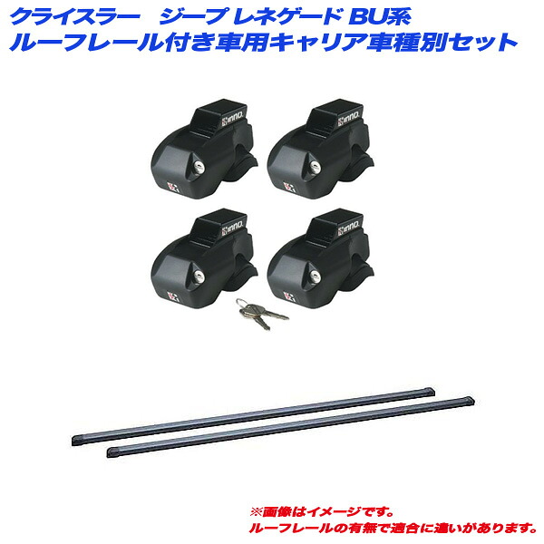 キャリア車種別セット クライスラー・ジープ レネゲード BU系 H27.9～ ルーフレール付車用 INNO/イノー INFR + INB127BK