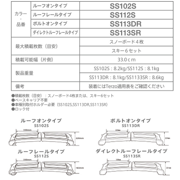 楽天市場 スキースノーボード専用キャリアセット メルセデスベンツ Cクラスワゴン W205 H26 10 Piaa Terzo Ss113sr Sr2 カー用品通販のホットロードパーツ
