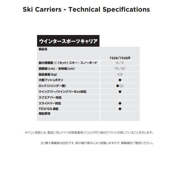 完全送料無料 スノーパック ブラック スノボー スキー ウィンターキャリア THULE スーリー TH7326B fucoa.cl