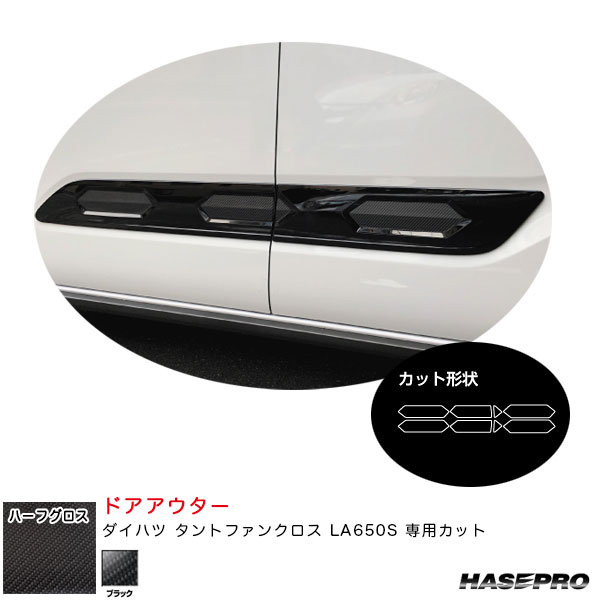 アートシートNEOハーフグロス ドアアウター ダイハツ タントファンクロス LA650S カーボン調シート【ブラック】 ハセプロ MSNHG-DOD1