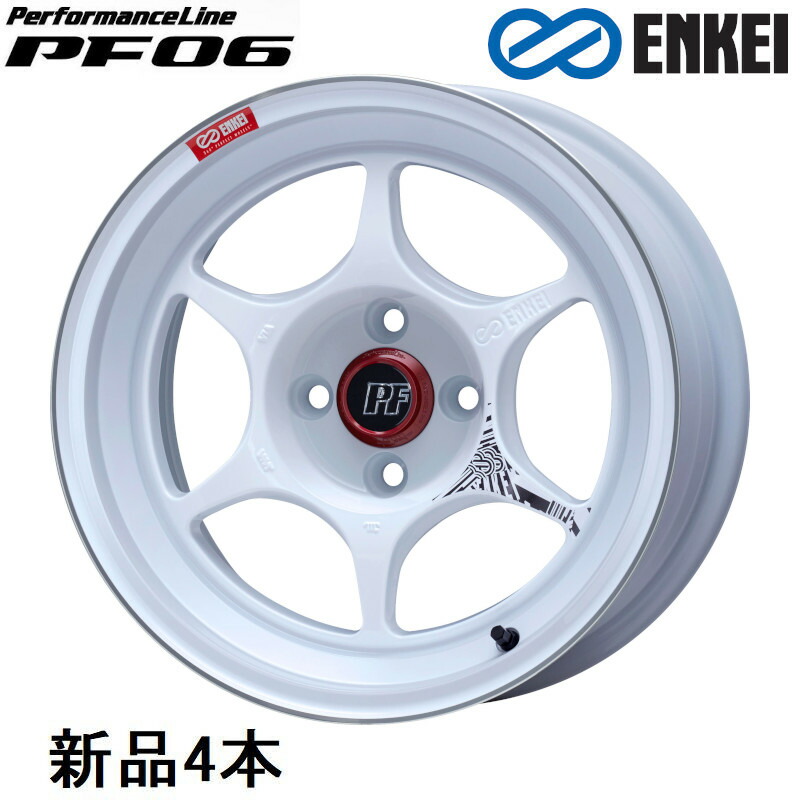16インチ 16x8.5J +35 PCD114.3 5穴 Machining White ホイール 4本 エンケイ パフォーマンスライン PF06 ENKEI