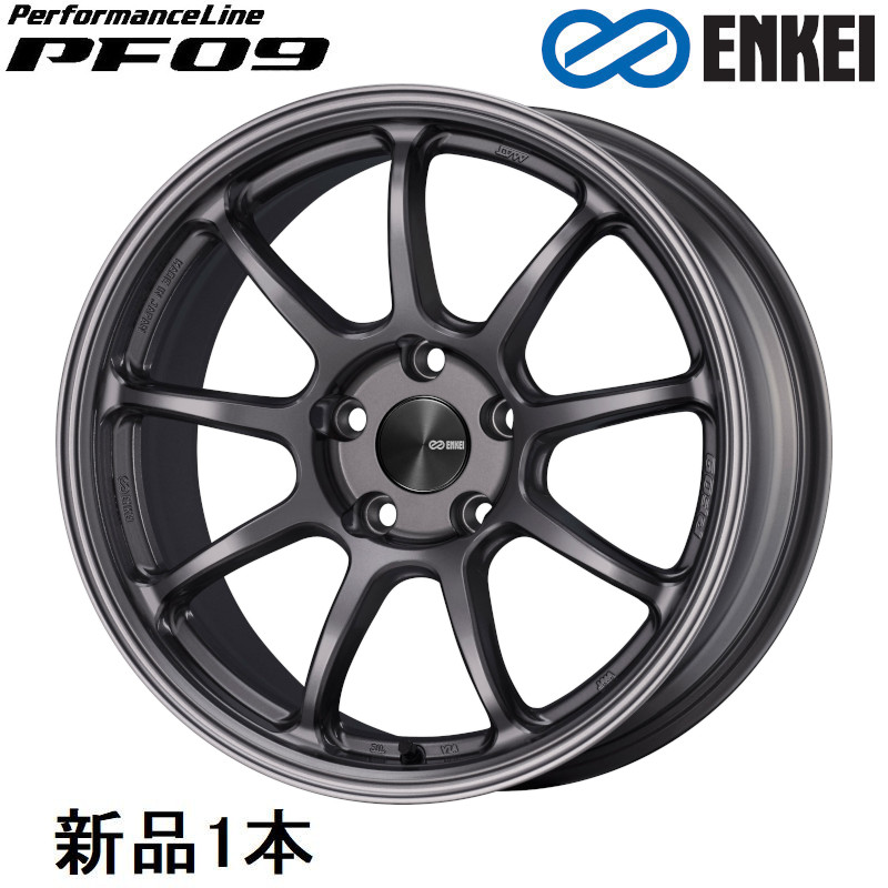 17インチ 17x8J +40 PCD100 5穴 Dark Silver ホイール 1本 エンケイ パフォーマンスライン PF09 ENKEI|カー用品通販のホットロードパーツ