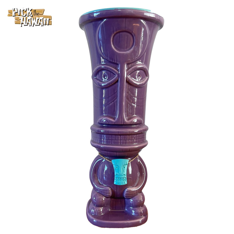 2006年製 アロハ州直輸入 H約26糎 SHAG TIKI 花立て パープル 瀬戸もの製 レトロポップ 室内装飾雑貨  ARS-009-PU PickTheHawaii