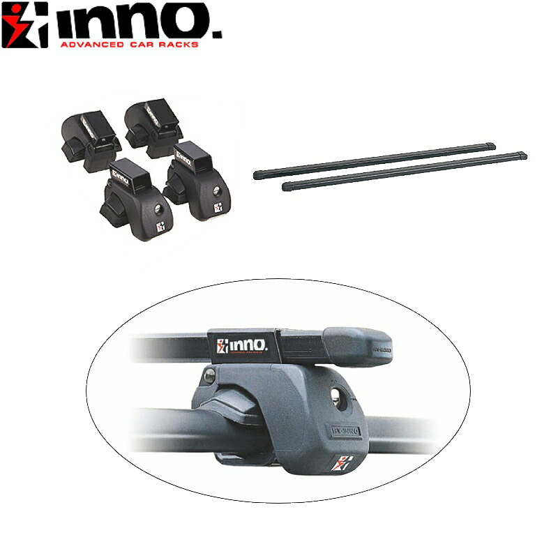 スズキ スペーシア MK54S/MK94S R6.9～ ルーフレール付 ベースキャリア車種別セット INAR + INB127BK INNO
