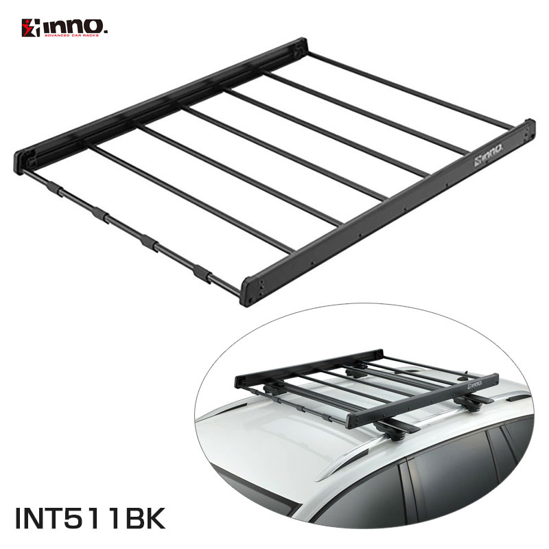 軽量モデル INA396専用 ブラック 荷物置き キャリアレール ライトラック95 H70&times;W950&times;D1190mm INT511BK INNO｜カー用品通販のホットロードパーツ