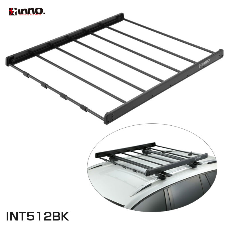 軽量モデル INA396専用 ブラック 荷物置き キャリアレール ライトラック105 H70×W1050×D1190mm INT512BK INNO|カー用品通販のホットロードパーツ