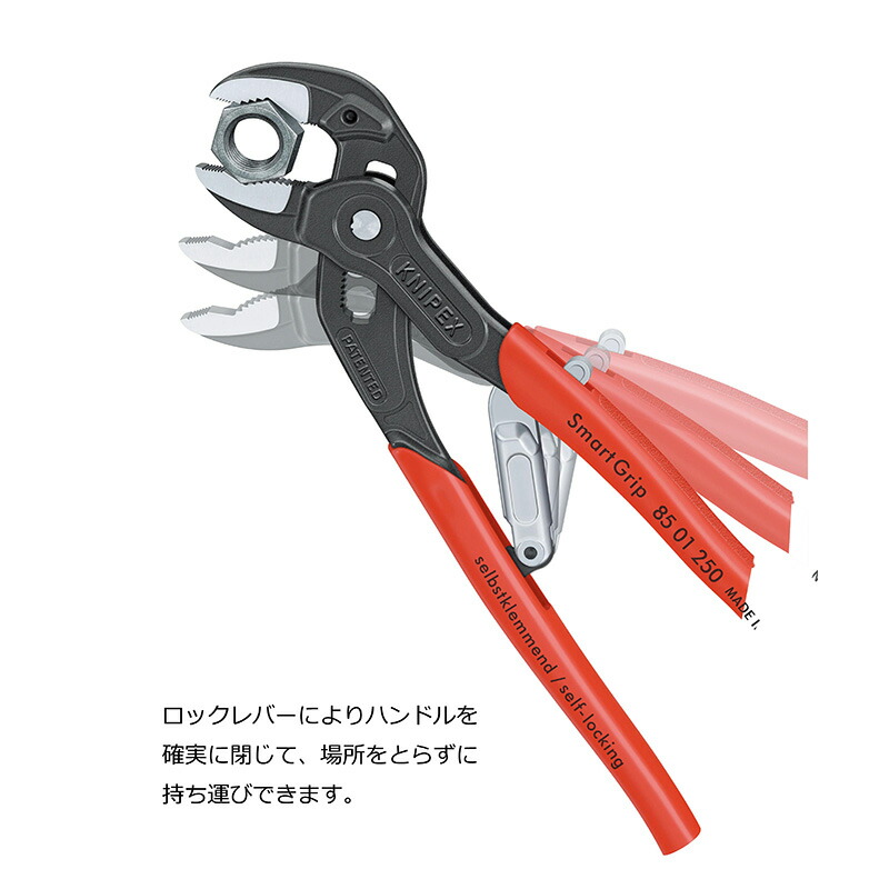 いよいよ人気ブランド コブラ ウォーターポンププライヤースマートグリップ 台紙付き KNIPEX クニペックス 8501-250  www.wtcprop.com