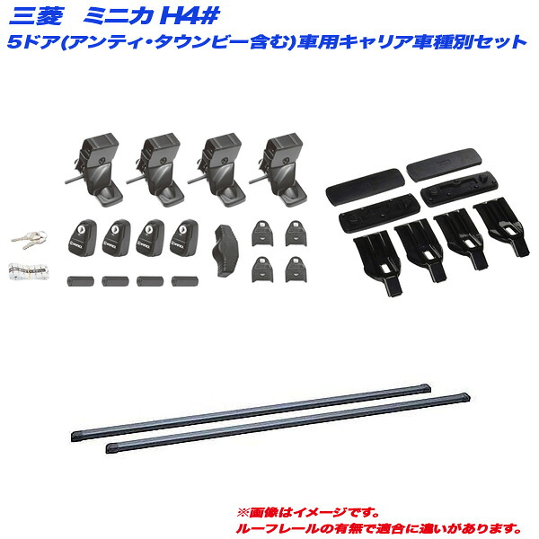 ミニカ H4# H10.10～H23.6 5ドア(アンティ・タウンビー含む)車用 キャリア車種別セット INNO/イノー INSUT + INB107BK + K250｜カー用品のHot Road Second Shop