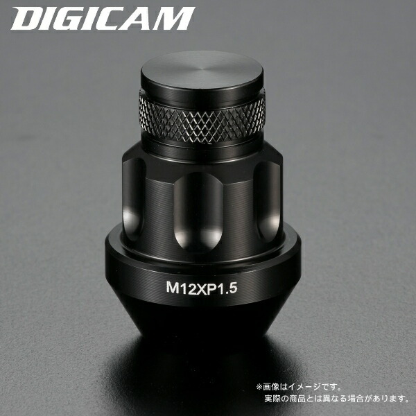 アルミレーシングロックナット　袋タイプ35mm M12×P1.5 16本セット ブラック デジキャン ケースペック ALN3515BK-LL16