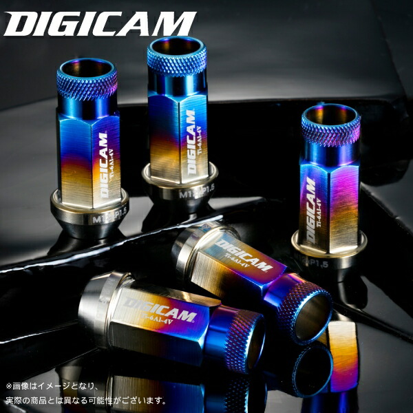 デジキャンケースペックDIGICAMチタンレーシングナット貫通タイプ20個M12×P1.56角17HEX48.5mmTNK15-DIGICAM