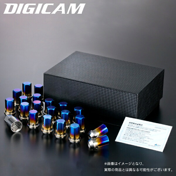 DIGICAM ペンタゴンチタンレーシングナット 袋タイプ 16個 M12×P1.25 5角 17HEX 35mm デジキャン ケースペック 5TNF12-LL16