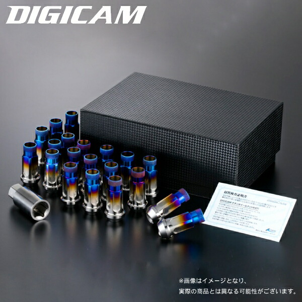 DIGICAM ペンタゴンチタンレーシングナット 貫通タイプ 16個 M12×P1.5 5角 17HEX 48.5mm デジキャン ケースペック 5TNK15-LL16