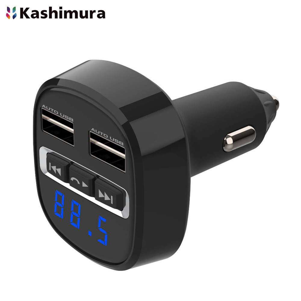 カシムラ FM トランスミッター Bluetooth ver5.0 ワイヤレス受信 USB充電2ポート付 4.8A スマホ音楽  ハンズフリー通話可能 KD-219 カー用品のHot Road Second Shop