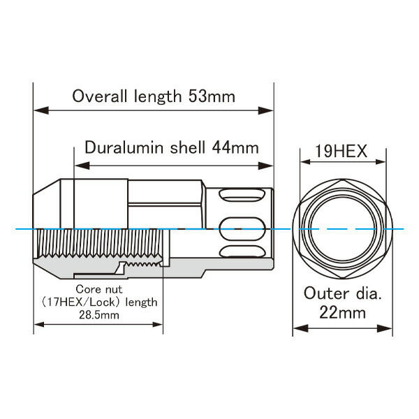 Kyo Ei レデューラレーシング 個入 El53 13u M12 P1 25 シェルタイプナット ナットセット ブルー ロック 全長53mm 貫通 最大44 Offクーポン シェルタイプナット