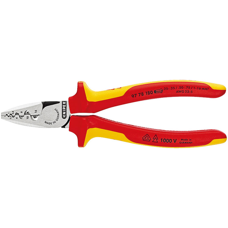 挙げ句の果て衣袂用不成立圧着プライヤー   9778-180SB KNIPEX(クニペックス)