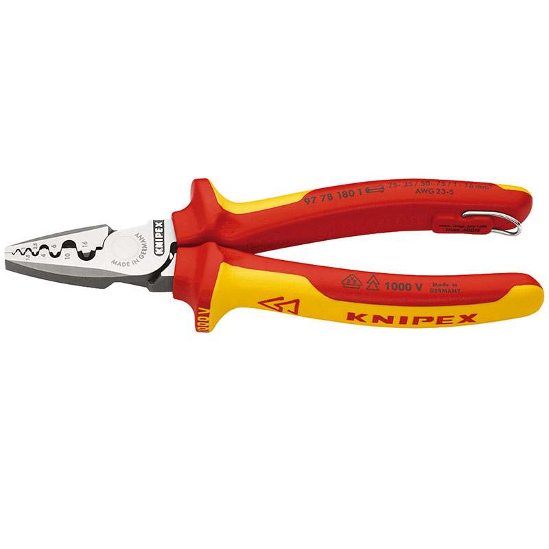 不成立圧着プライヤー落っこちる押しとどめる   9778-180T KNIPEX(クニペックス)