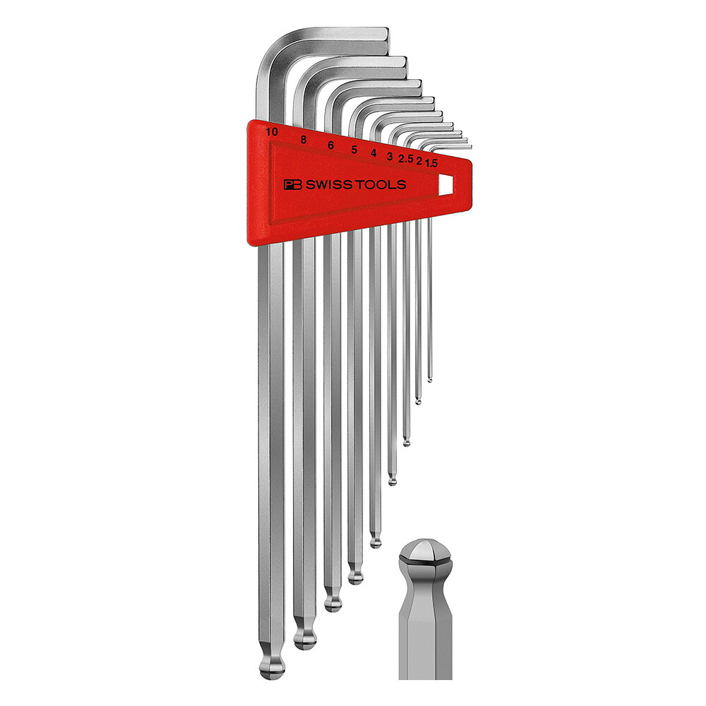 PB SWISS TOOLS(ピービースイスツールズ) ホールドリング付六角棒レンチセット 212LRH-10|カー用品のHot Road Second Shop
