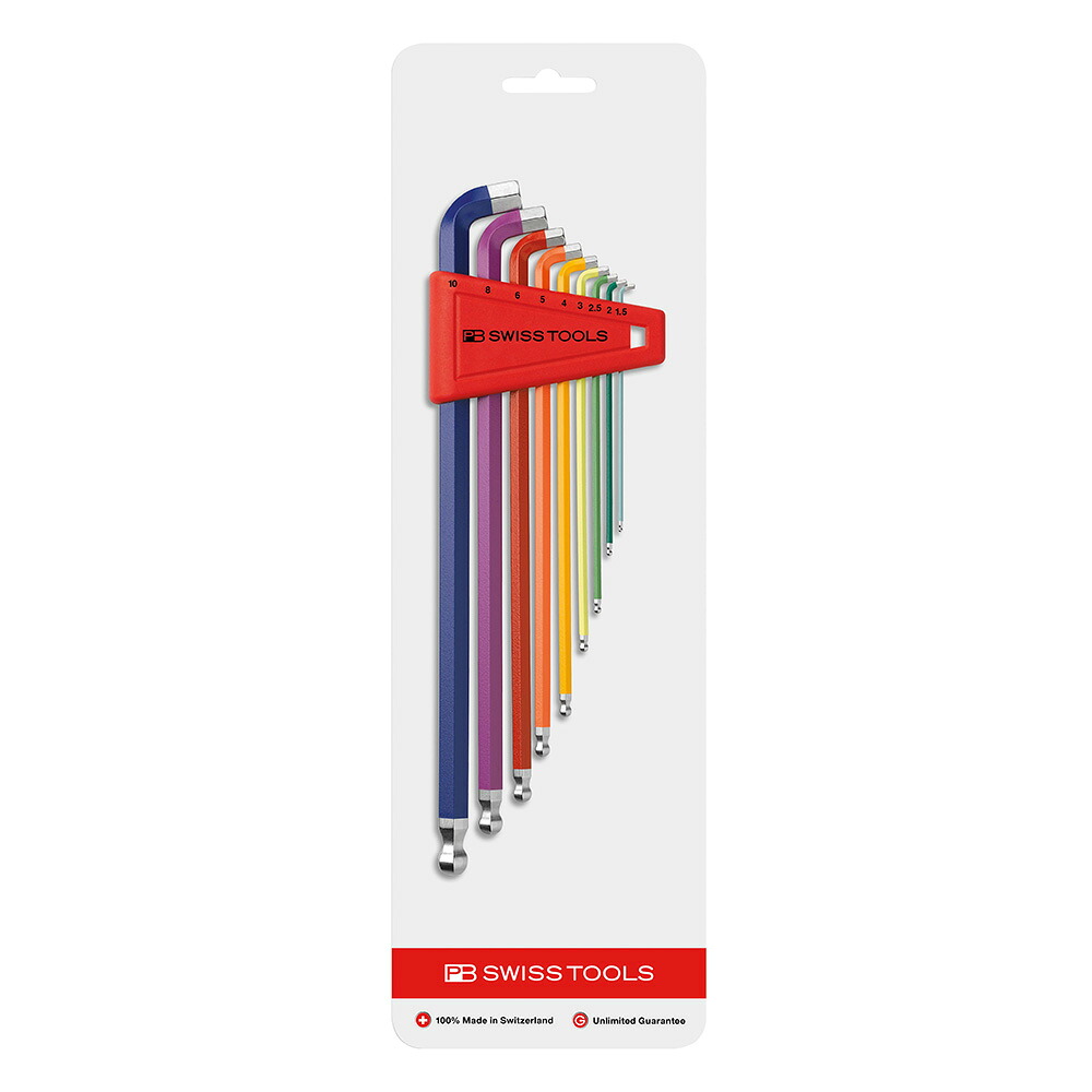PB SWISS TOOLS(ピービースイスツールズ) ショートヘッドレインボーレンチセット (パック入り) 2212LH-10RBCN
