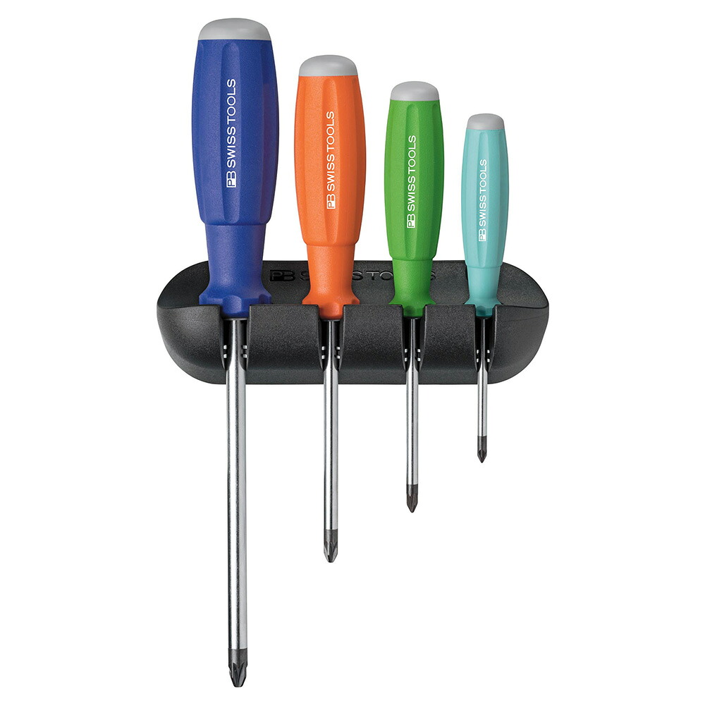 PB SWISS TOOLS(ピービースイスツールズ) スイスグリップレインボードライバー 4本セット 8243RB｜カー用品のHot Road Second Shop