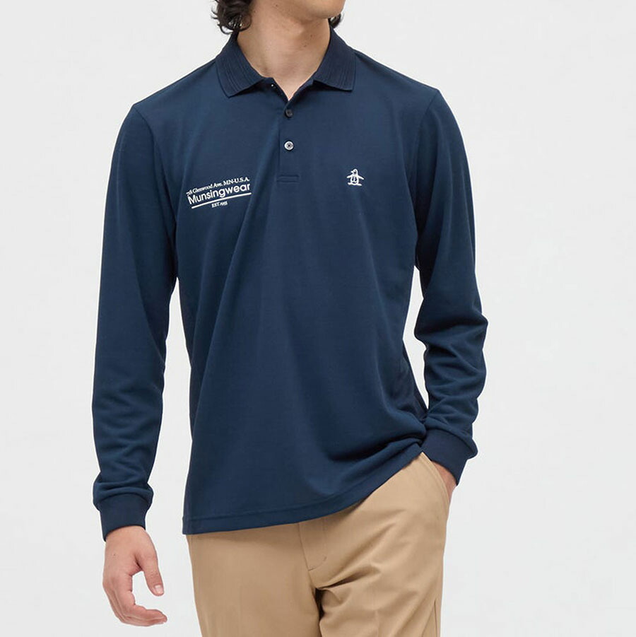 マンシングウェア munsingwear 長袖 ポロシャツ メンズ ゴルフウエア 肌面ドライ フィラシス 鹿の子 吸汗速乾 2026 春